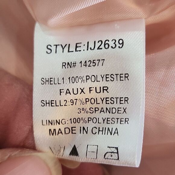 EUC Faux Fur Powder Pink Bomber Jacket - Picture 5 of 7